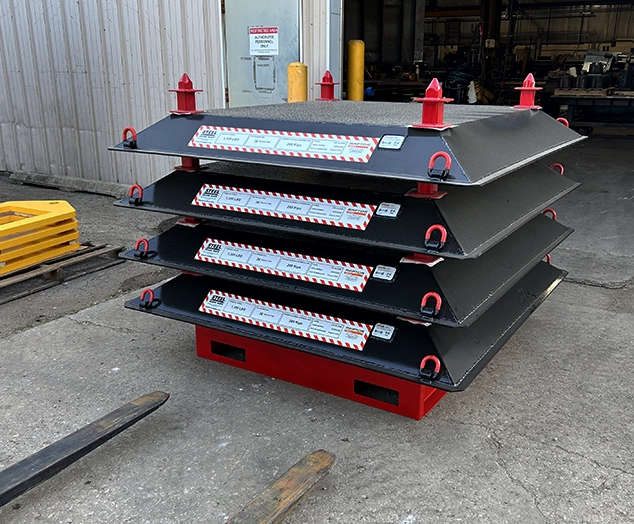 raptor tech steel crane mats using the rack and stack system by raptor tech